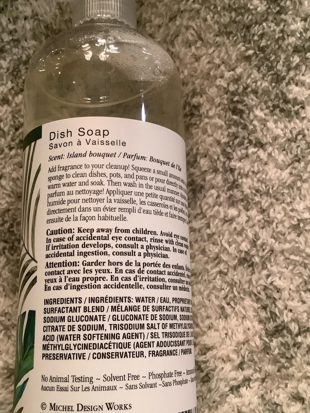 Michel Design Works Palm Breeze Scented dish Soap NWT 16oz